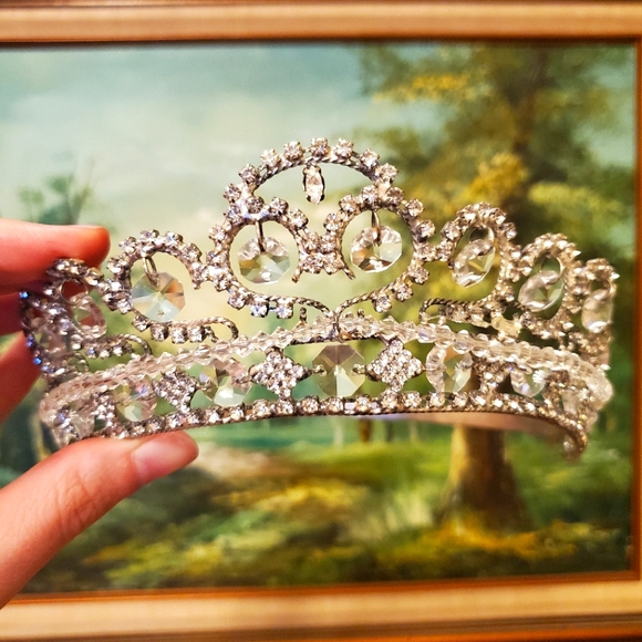Vintage Antique Tiara Crown Headpiece - Picture 1 of 4